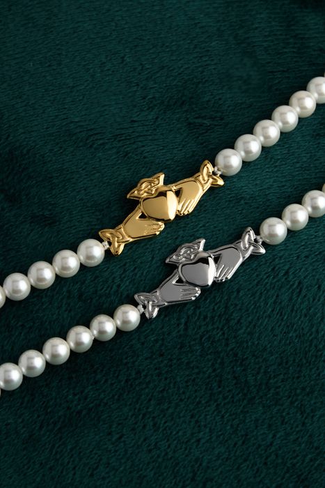 Claddagh Pearl Choker Necklace