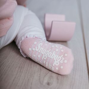 Snugabugz | Pink Baby Socks That Stay On With Non-Slip Soles - 5 Pack Gift Box
