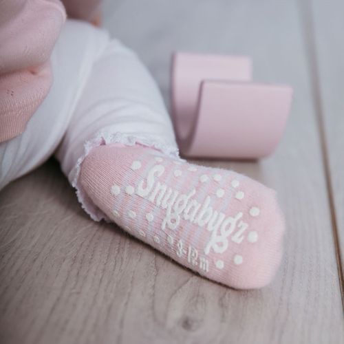 Snugabugz | Pink Baby Socks That Stay On With Non-Slip Soles - 5 Pack Gift Box