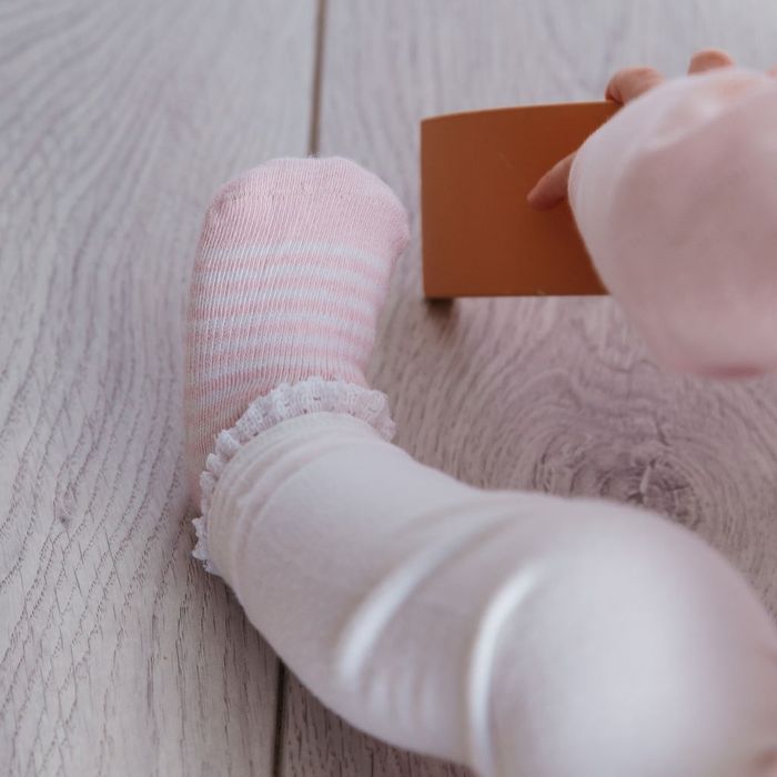 Snugabugz | Pink Baby Socks That Stay On With Non-Slip Soles - 5 Pack Gift Box