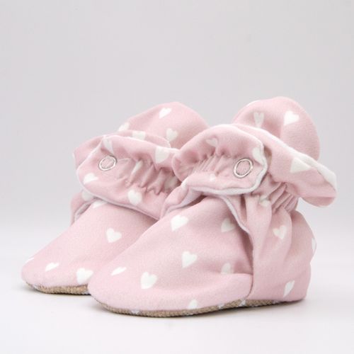 Pink - Organic Cotton Baby Booties That Stay-On With Non-Slip Soles | Snugabugz