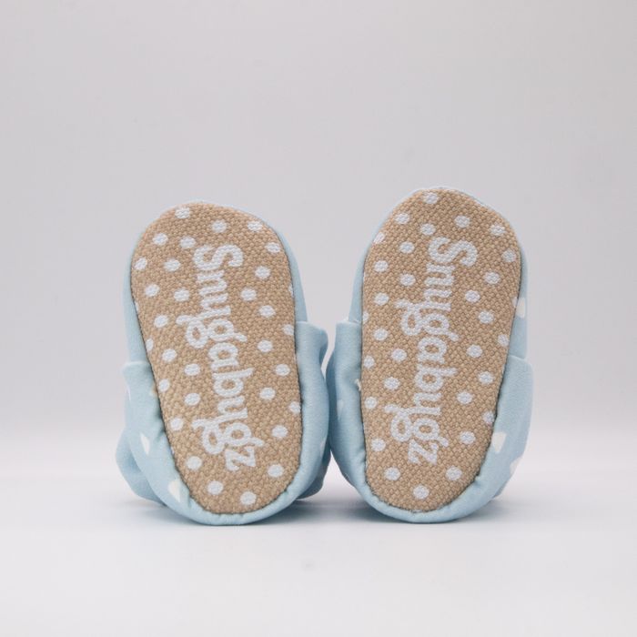 Blue - Stay On Baby Booties With Non-Slip Soles | Snugabugz