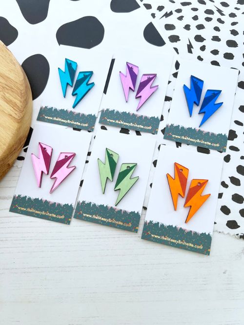 Lightening Bolt Earrings | 6 Colours