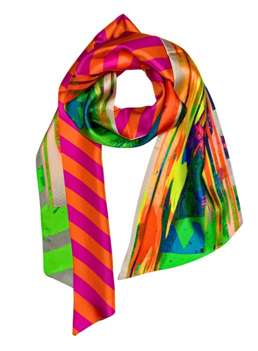 100% Silk Double Sided Striped Twilly Range