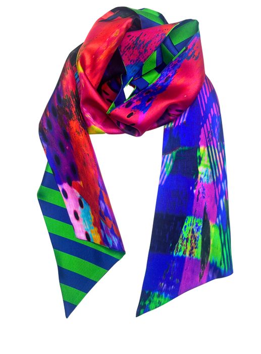 100% Silk Double Sided Striped Twilly Range