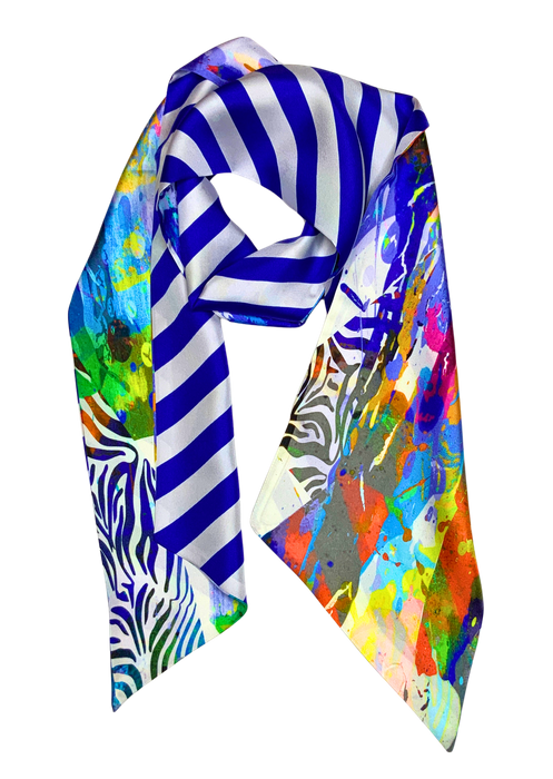 100% Silk Double Sided Striped Twilly Range