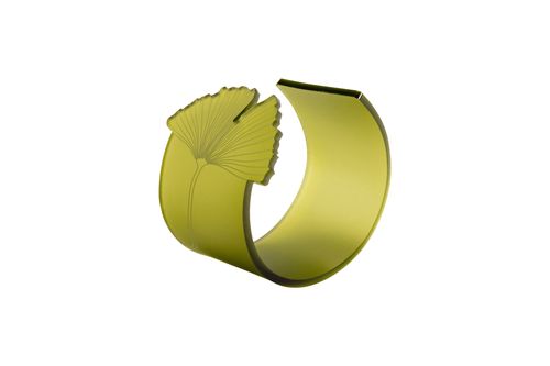 Etched Ginkgo cuff 