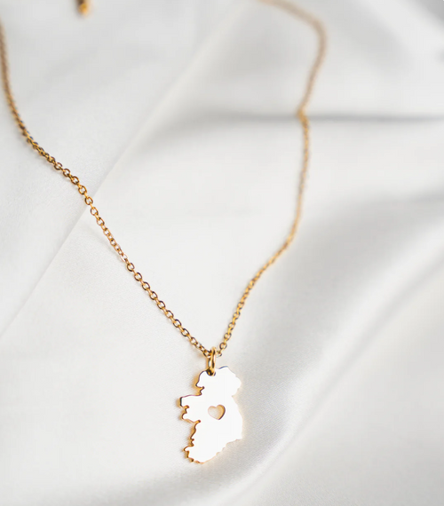 Ireland Heart Map Necklace 