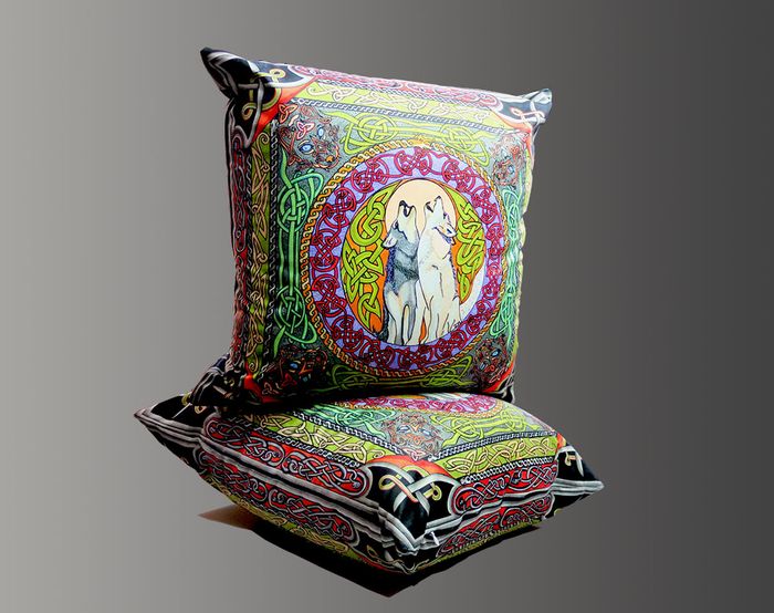 Celtic Wolf Soft Velvet Cushion