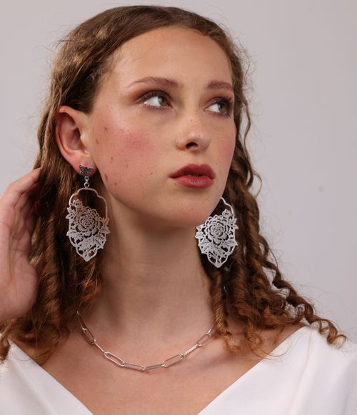 Sterling Silver Paper Cutting Earrings