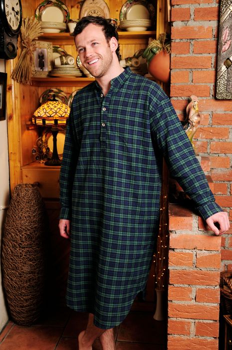 Flannel Nightshirt - Green Tartan Blackwatch (LV6)