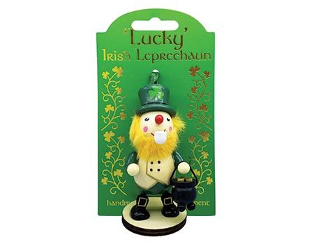 Lucky the Irish Leprechaun with a pot of gold