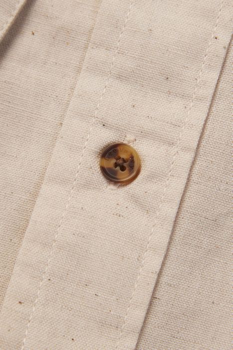 Irish Collarless Linen Grandad Shirt - Natural Beige (LN7)