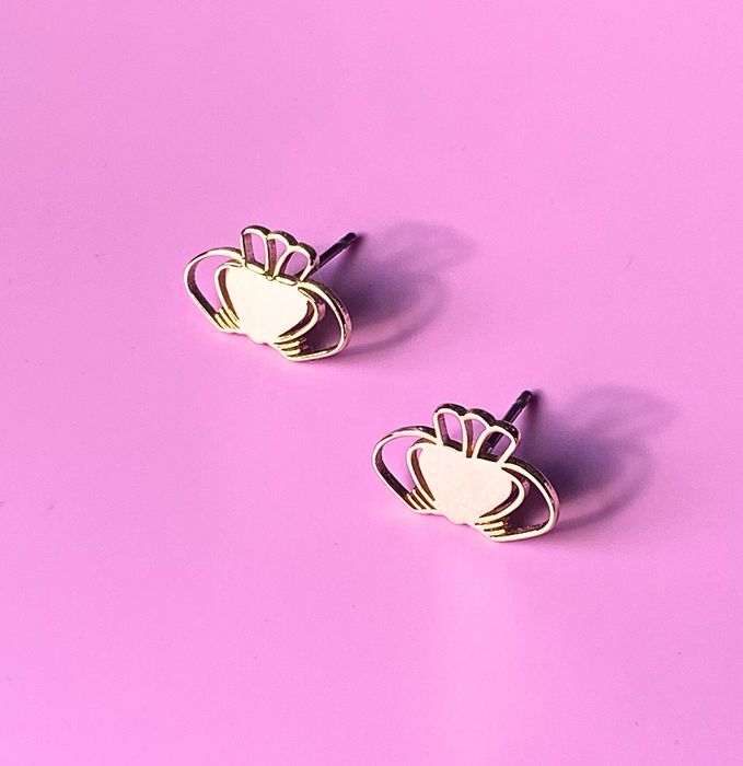 Heart Strong Claddagh Studs