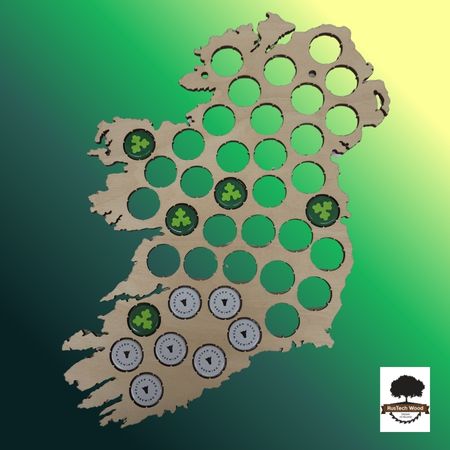 Ireland Bottle Cap Map 
