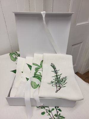 Garden Herb Napkin Set Irish Linen 40 x 40cm