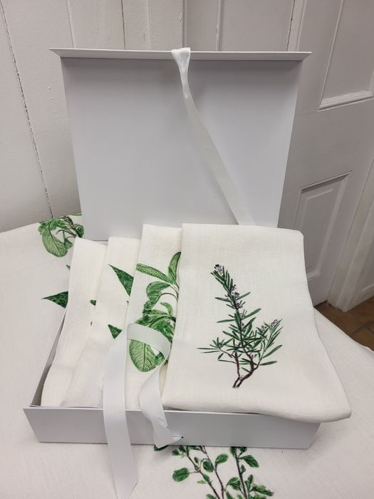 Garden Herb Napkin Set Irish Linen 40 x 40cm