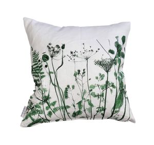 Botanical Meadow Mix Cushion (Green) Irish Linen 50 x 50cm