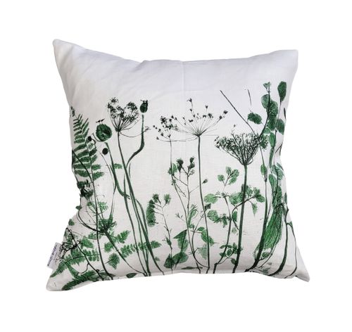 Botanical Meadow Mix Cushion (Green) Irish Linen 50 x 50cm