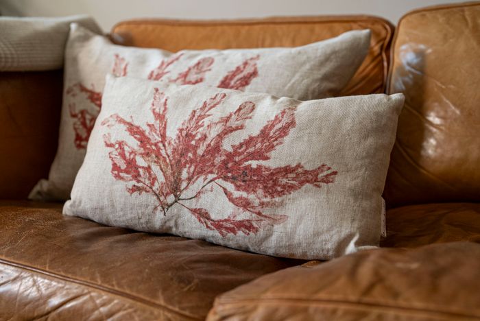Sea Beech Seaweed Cushion Irish linen 60 x 40cm