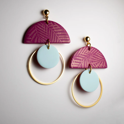 Olivia - Merlot Leaves/Blue