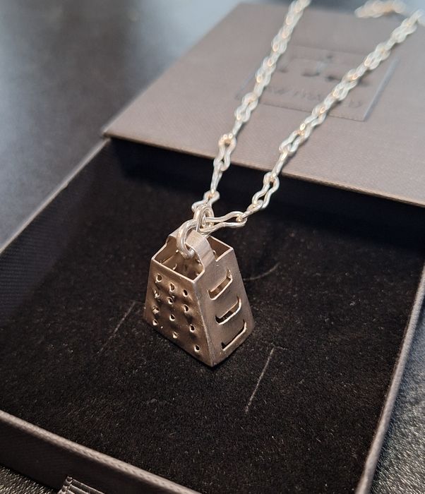 Handmade Sterling Silver Cheese Grater Pendant - Limited Edition