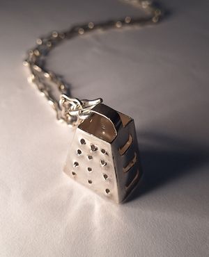 Handmade Sterling Silver Cheese Grater Pendant - Limited Edition