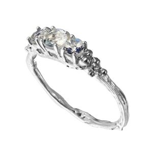 Three Stone Moonstone Ring | The Gorse Bush