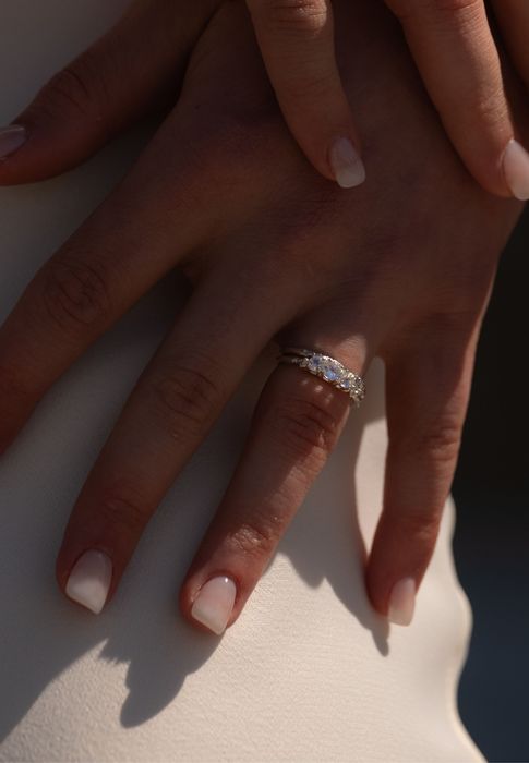 Three Stone Moonstone Ring | The Gorse Bush