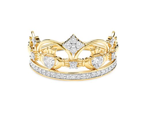 14kt Gold Lab Diamond Claddagh ring