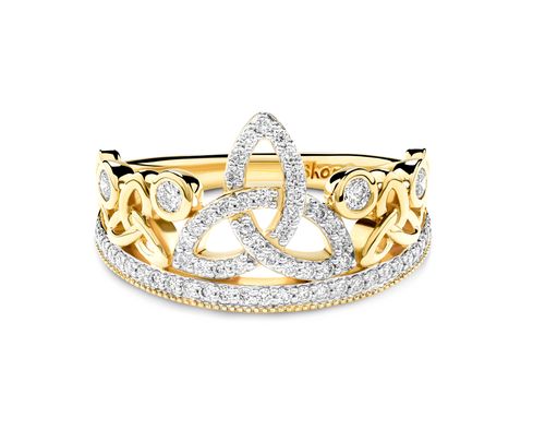 	14kt Gold Lab Diamond Trinity Celtic ring