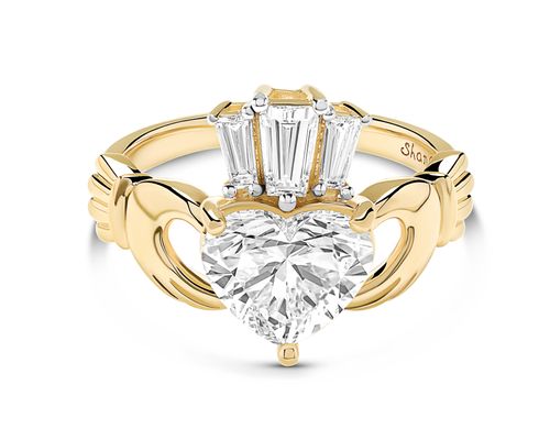 14kt Gold Lab Diamond Claddagh ring
