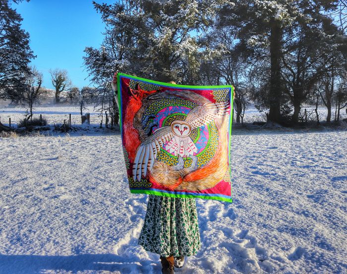 Fox & Owl Magic 98cm Silk Scarf