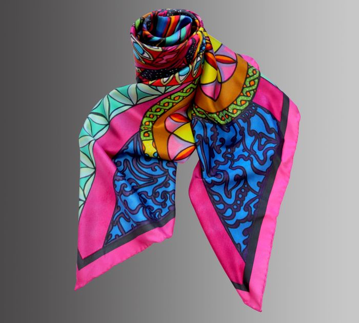 The Phoenix Rising 138cm Silk Scarf