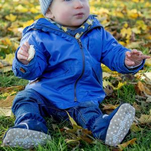 Navy - Water Resistant Stay On Baby Booties With Non-Slip Soles | Snugabugz