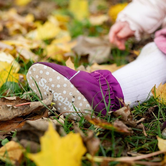 Plum - Water Resistant Stay On Baby Booties With Non-Slip Soles | Snugabugz