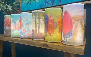 Wax hurricane lamps 