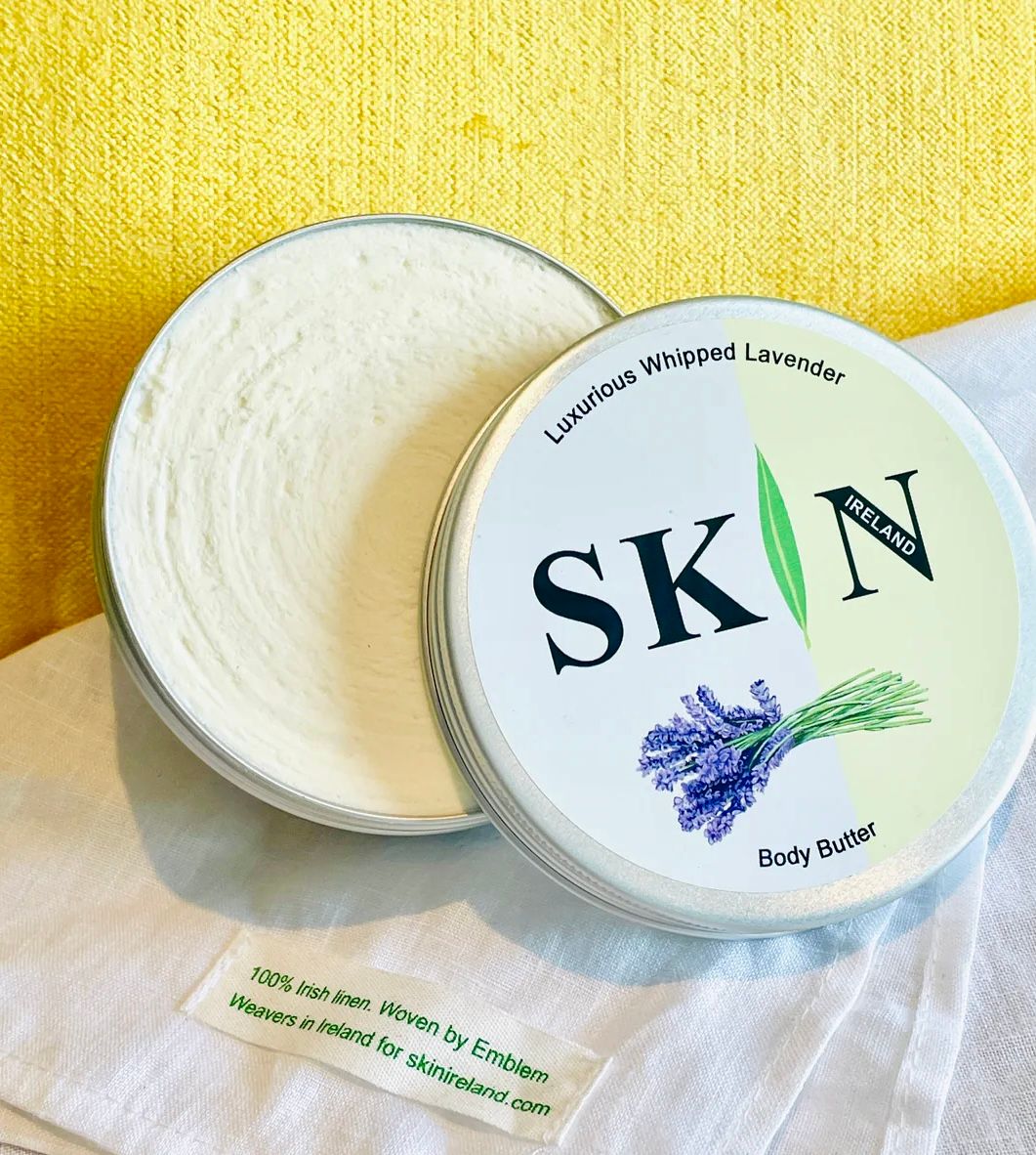 Luxurious Whipped Body Butters available in Lavender or Lemon Verbena or Rose Geranium or Eucalyptus or unfragranced (no essential oil)