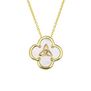 14kt Gold Vermeil Clover Trinity MOP Necklace