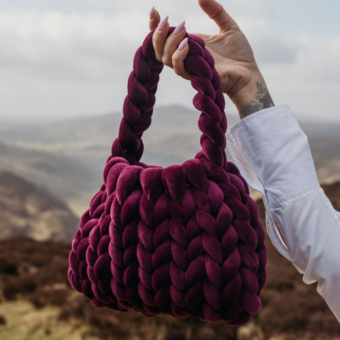 mini Velvet Cake Bag Plum