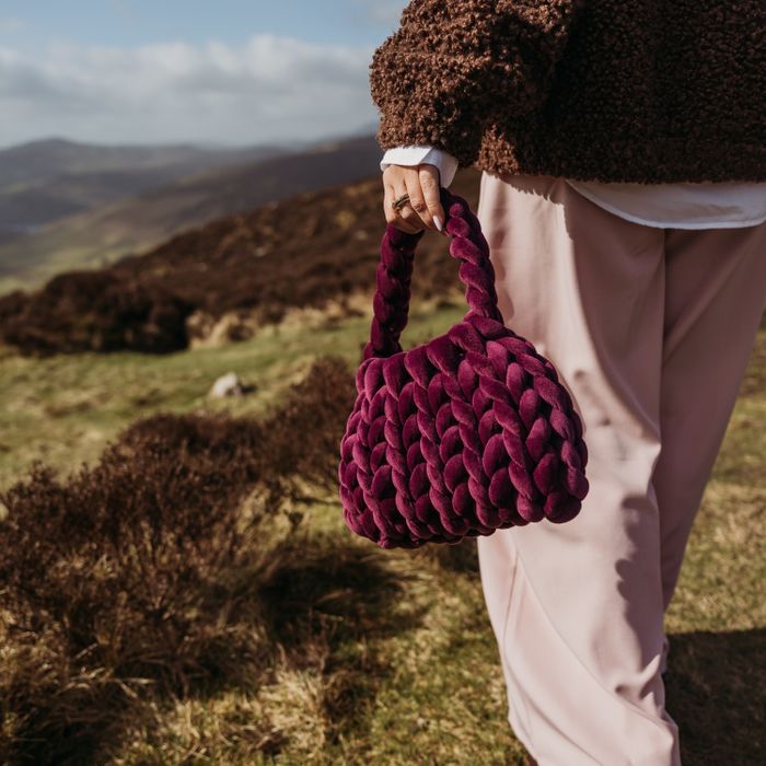 mini Velvet Cake Bag Plum
