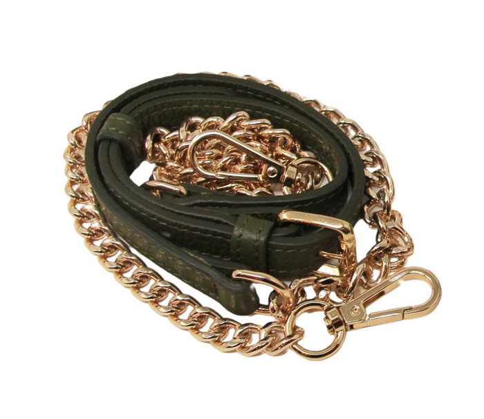Luxe Leather & Chain Strap