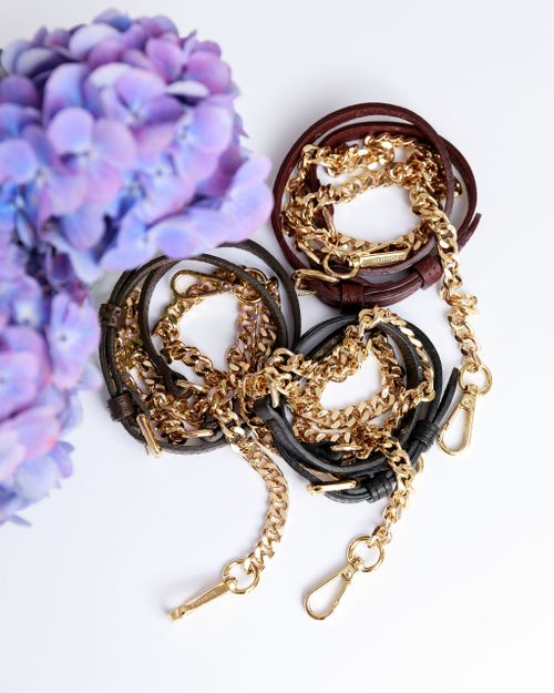 Luxe Leather & Chain Strap