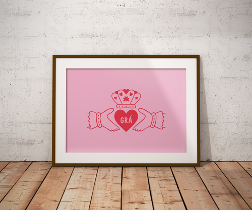 Illustrated Claddagh wall art