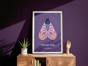 Irish language wall art - Moth