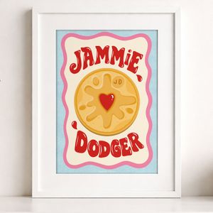 Jammie Dodger Retro Original Art Print by Beatrice Rose Design