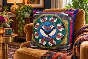 Puffin Magic Soft Velvet Cushion Cover
