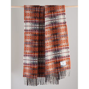 Orange Diamond Weave Throw