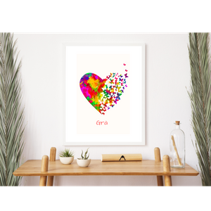 Coloured Heart Wall Art