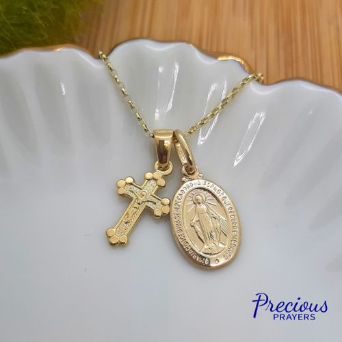 9ct Crucifix & Miraculous Medal